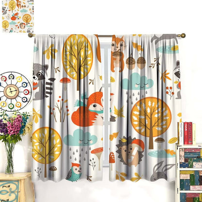 Kids Animal Print Curtains for Nursery & Bedroom Decor