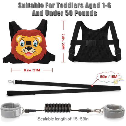 Fitarts Adjustable Toddler Safety Harness and Anti-Lost Link for Kids