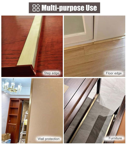 Zzpdnjt Brushed Brass Stair Nosing Edge Trim For Furniture And Wall Protection (photo 3)