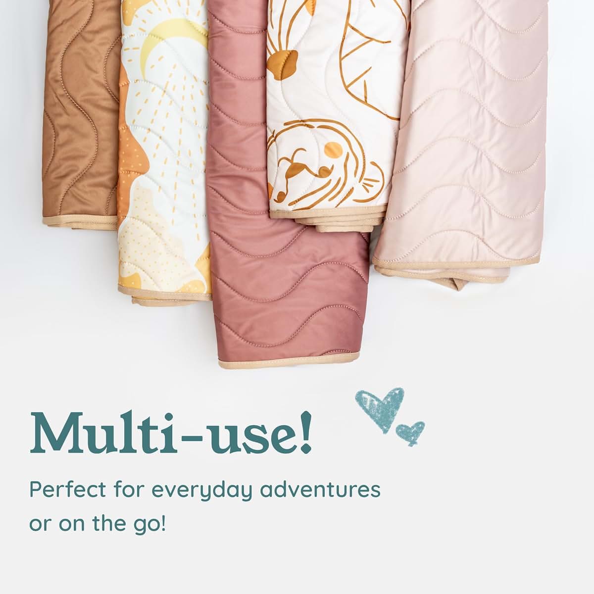Kinder Cloth Diaper Co Adventure Play Mat - Machine Washable, Reversible, Water-Resistant, Quilted Blanket