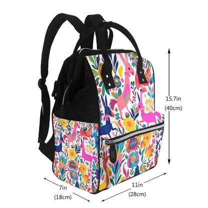Hcbpwvqa Mexican Otomi Animals Print Multifunction Diaper Backpack (photo 2)