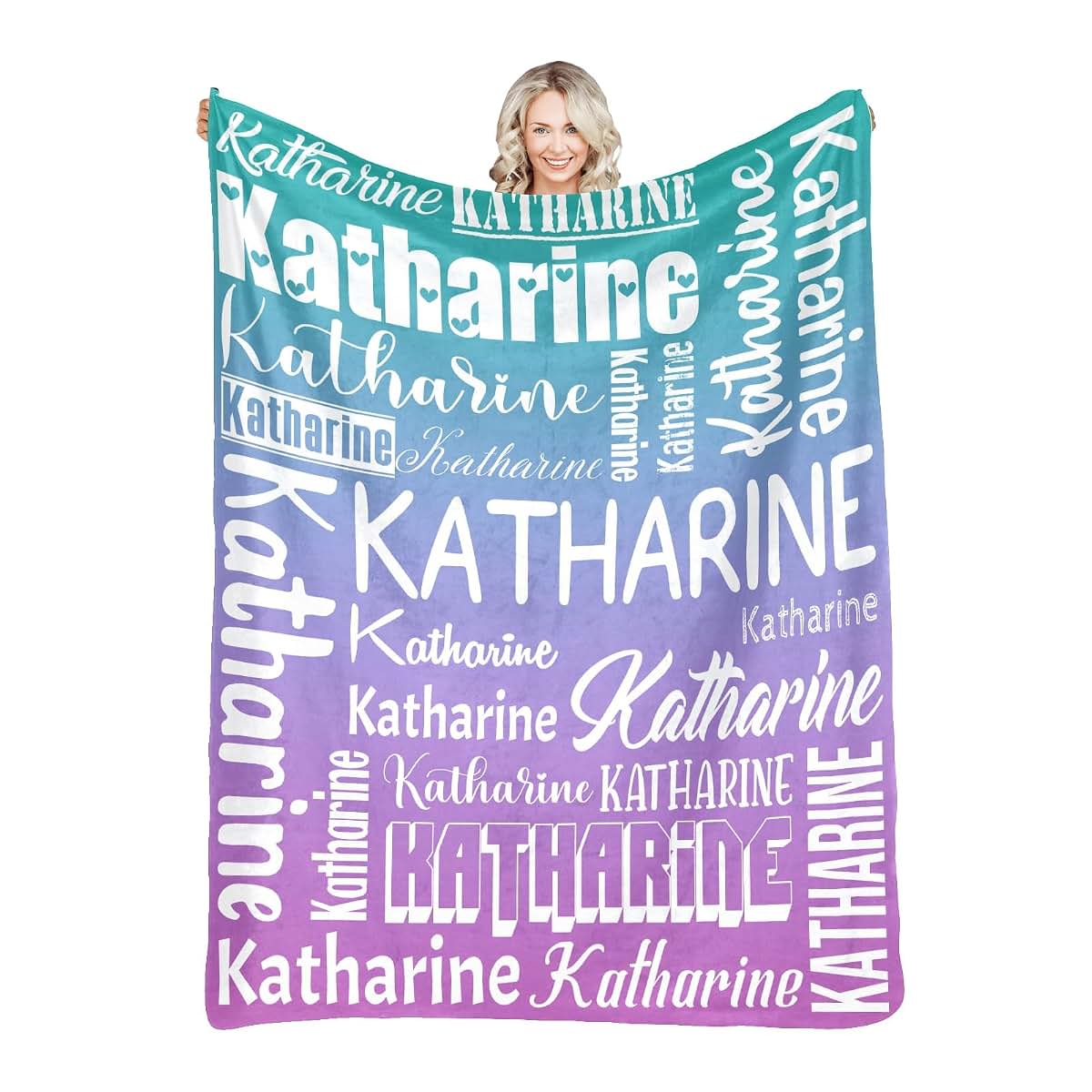 JOYXBUY Personalized Blankets with Name Custom Blanket for Adult Kids Baby Customized Blanket Monogrammed Blankets