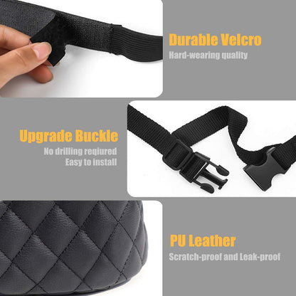 Guoord Car Seat Storage Bag Black PU Leather Caddy Organizer (photo 3)