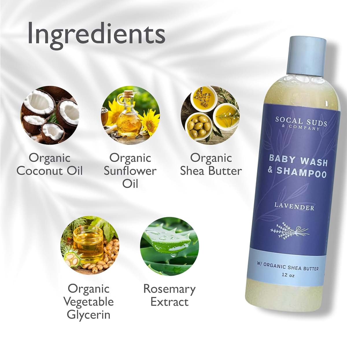 SoCal Suds & Company Baby Body Wash & Shampoo with Shea Butter for Gentle Cleansing