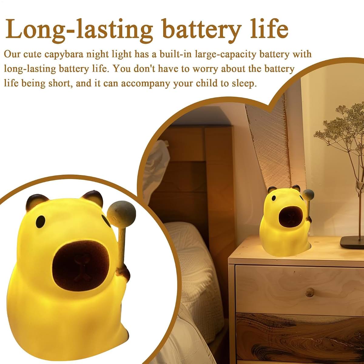 BabyOneStop Capybara Night Light Silicone Desk Lamp