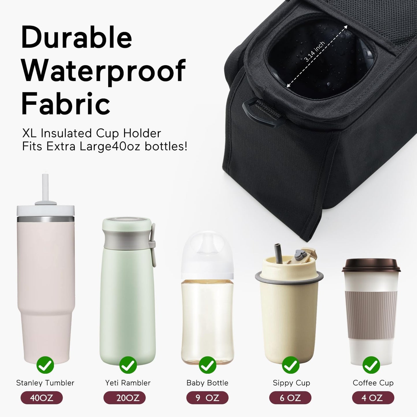 Momcozy Stroller Organizer with Cup Holder