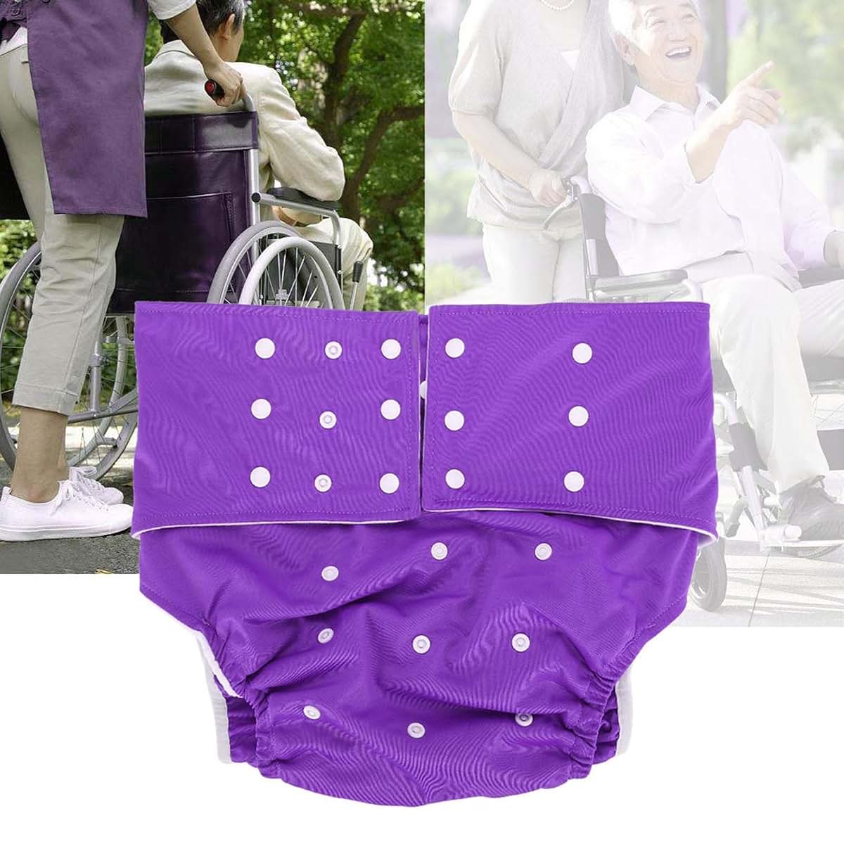 Zetiling Adult Cloth Diapers, Cloth Diaper Covers, Washable Adult Nappy Cover, Adjustable Reusable Breathable, Easy to