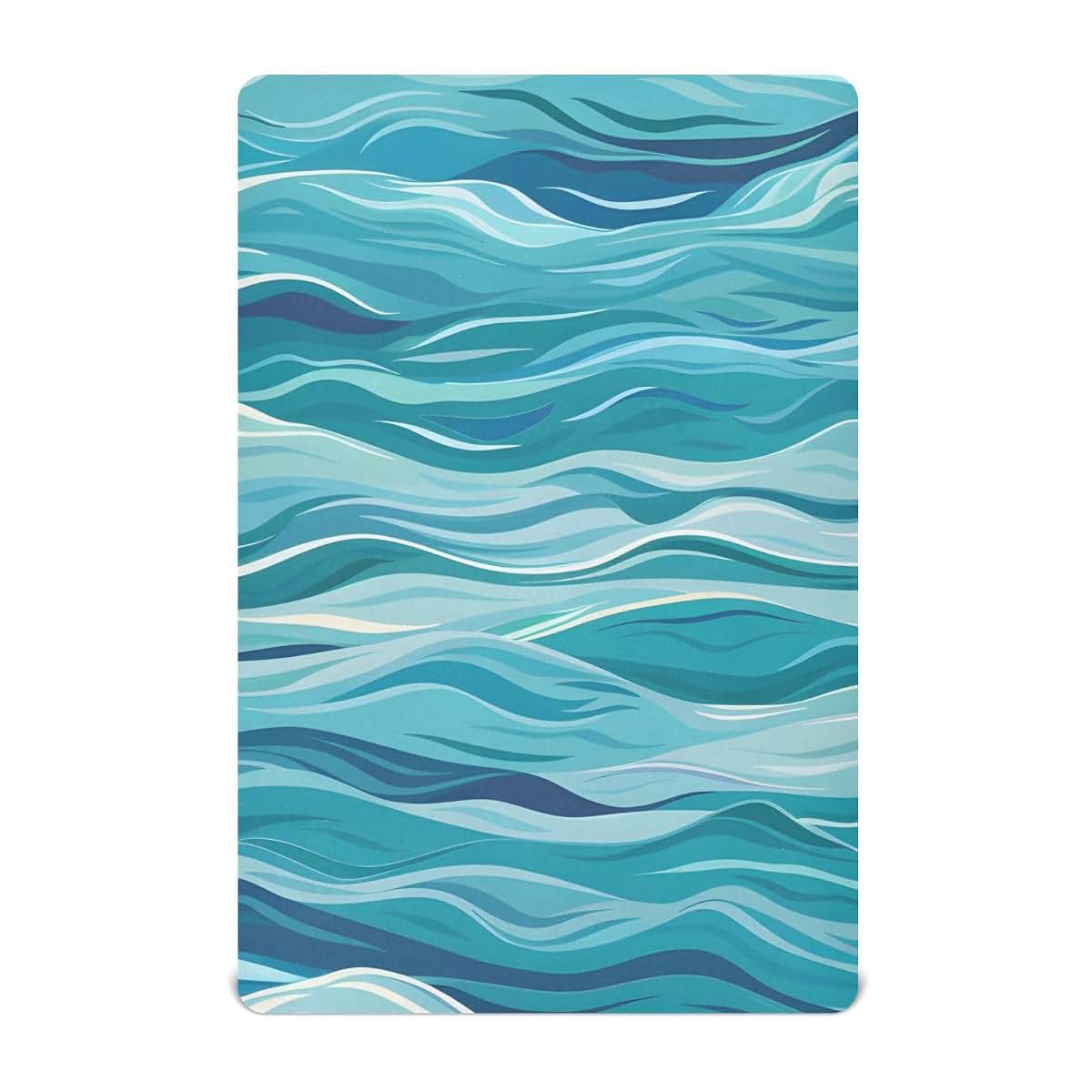 Sea Wave Blue Ocean Crib Sheets for Girls and Boys