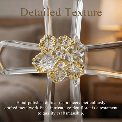 Zhao Xiang Standing Cross Decor, Clear Resin Baptism Gift