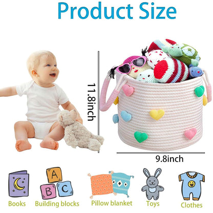 Kidenookk Large Cotton Rope Woven Storage Basket For Nursery And Home (photo 4)