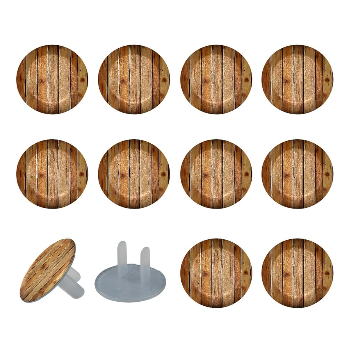 CDGIRUOWUNV Brown Wooden Baby Safety Outlet Plug Electrical Socket Covers