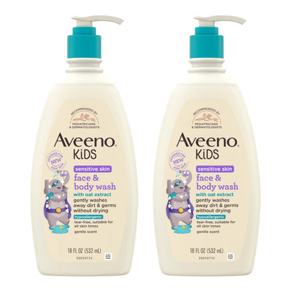 Aveeno Kids Sensitive Skin Face and Body Wash Oat Extract