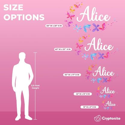 Cryptonite Personalized Name Wall Decals For Girls Bedroom