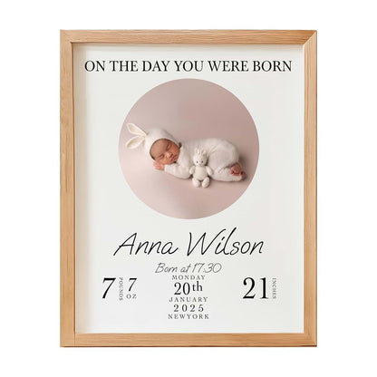 EmbroGlow Personalized Baby Picture Frame With Custom Birth Stats