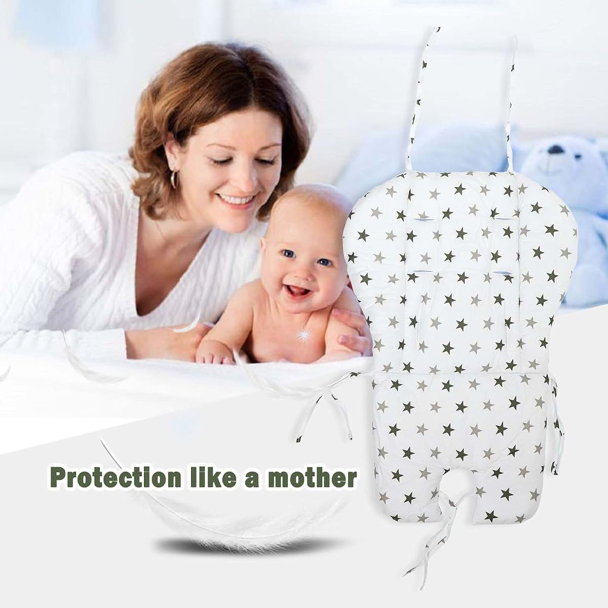 High Chair Pad Cushion Cover for Baby Dining Chairs with Star Pattern