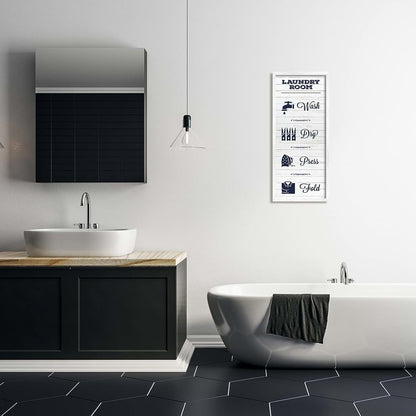 Stupell Industries Laundry Room Rustic Sign With Icons