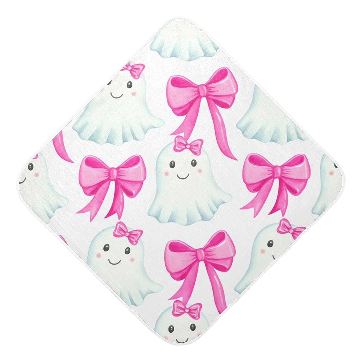 MAOBLYR Halloween Ghost Hooded Baby Towel, Cotton 4-Layer 30x30 Inch