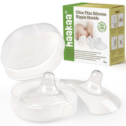Haakaa Nipple Shields 18mm, 2-Pack with Carry Case