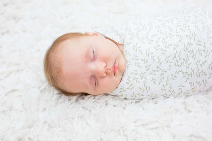 Lulujo Greenery Muslin Swaddle Blanket for Baby | 100% Cotton Receiving Wrap