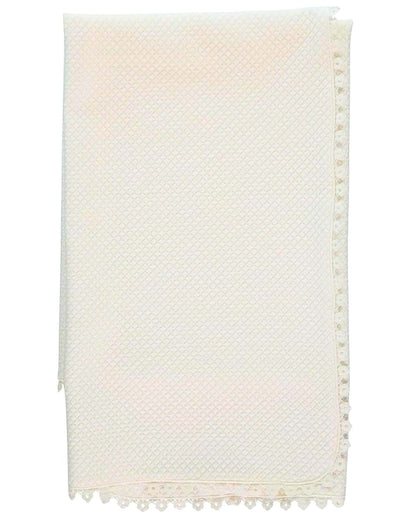 Quilted Blanket With Lace Trim for Special Occasion