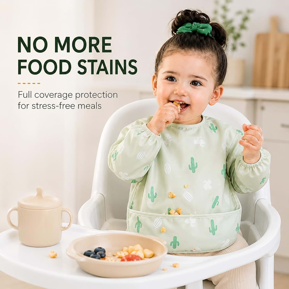 ANGORA BRANDS Silicone Baby Bib for Toddlers & Infants – 100% Food-Grade Waterproof Bib with Deep Food Catcher Pocket – (photo 3)