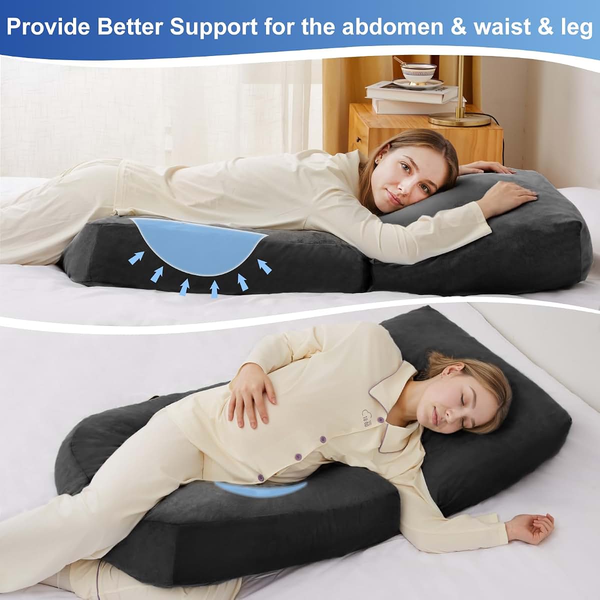 Full Body Pregnancy Pillow Set with Leg Support