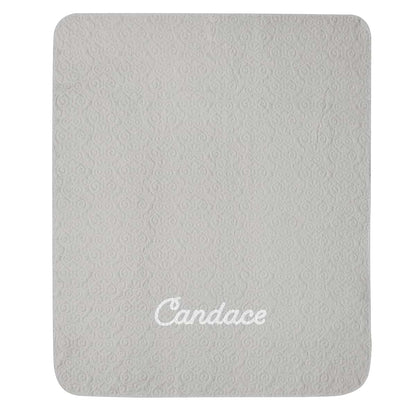 Let's Make Memories Personalized Baby Blanket - Large Gray Quilted