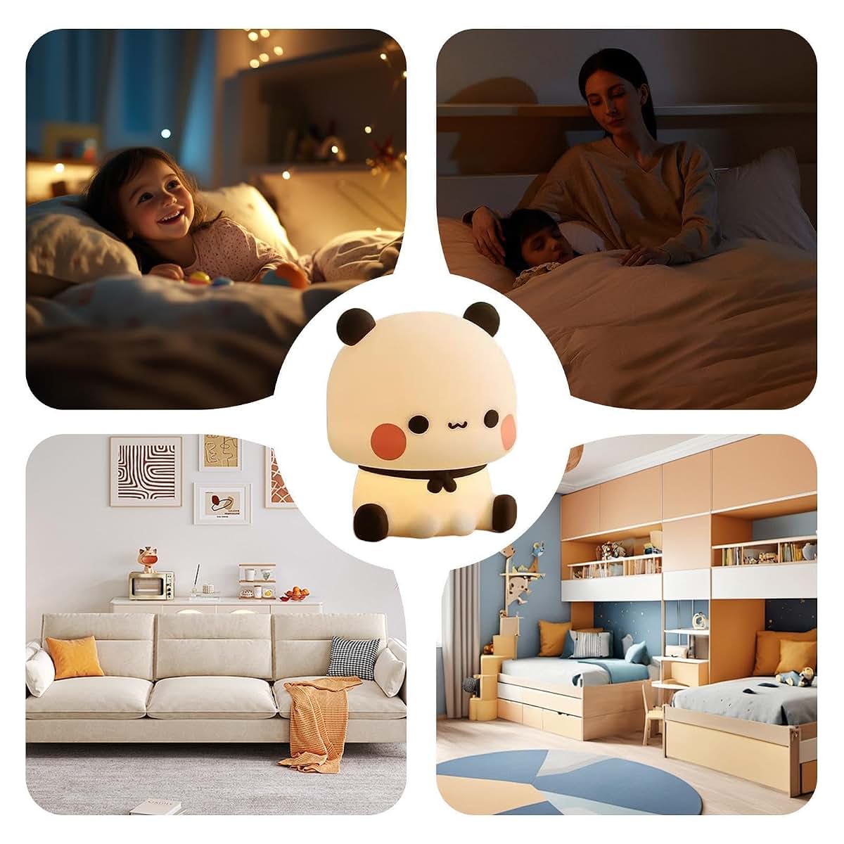 Cartoon Girls Bedroom Silicone Nightlight, Rechargeable