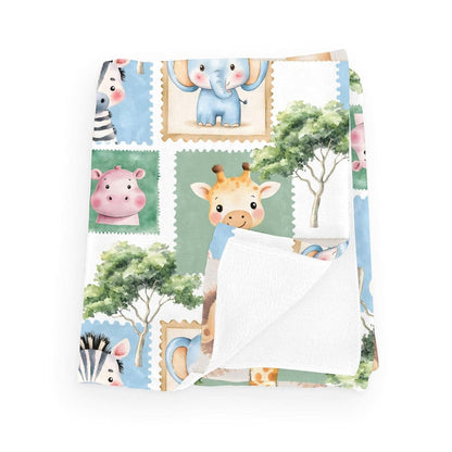 Wicbfdfv Cute Lions Elephant Giraffe Zebra Trees Baby Boy Girl Blankets Afro Jungle Animals Stamp Swaddle Blankets