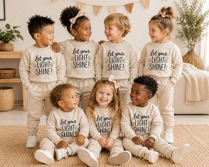Highly & Fine Organic Cotton Baby & Toddler 2-Piece Outfit Set – “Let Your Light Shine” – Soft French Terry Baby (photo 3)