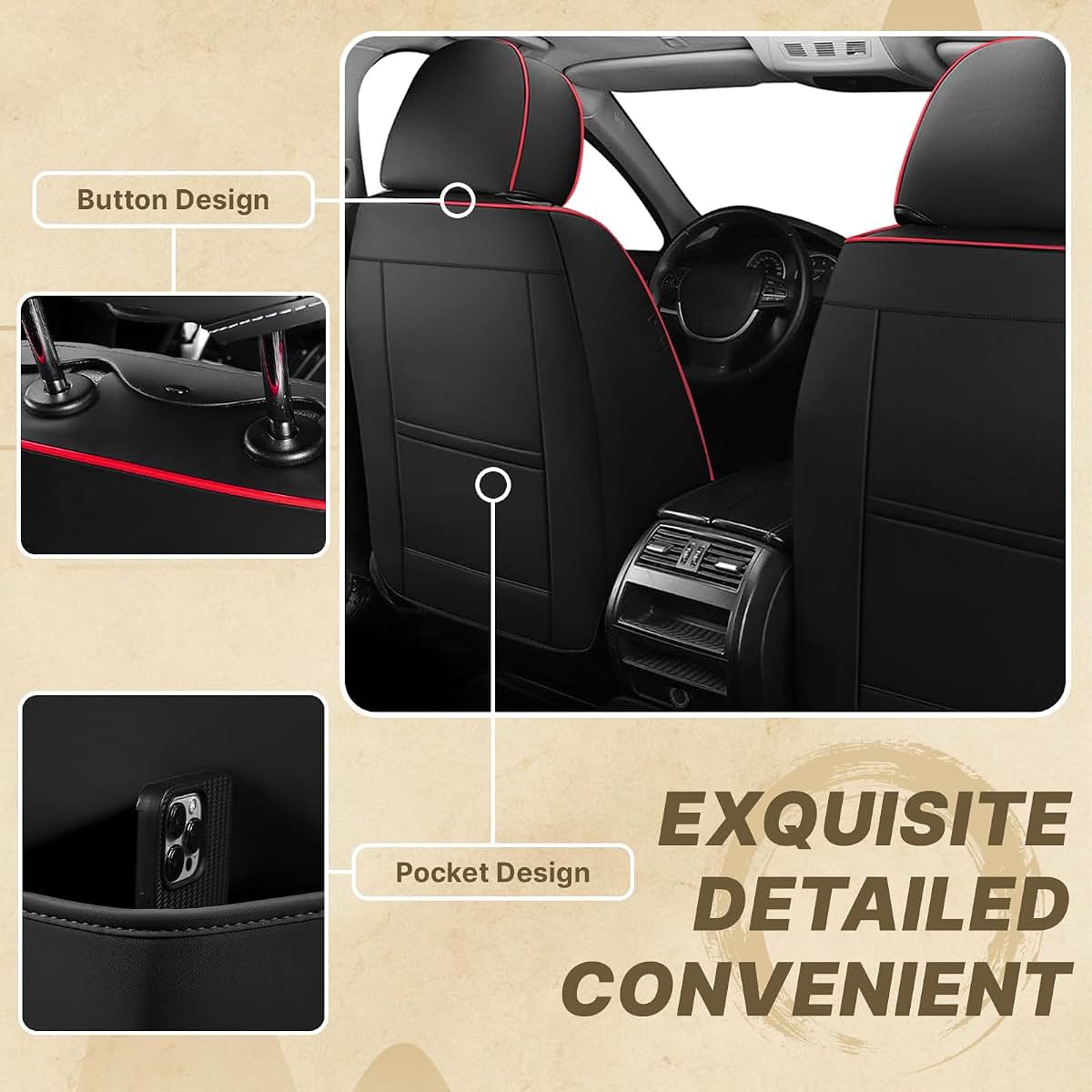 Nissan Compatible Seat Covers with Waterproof Leather (2 Front)