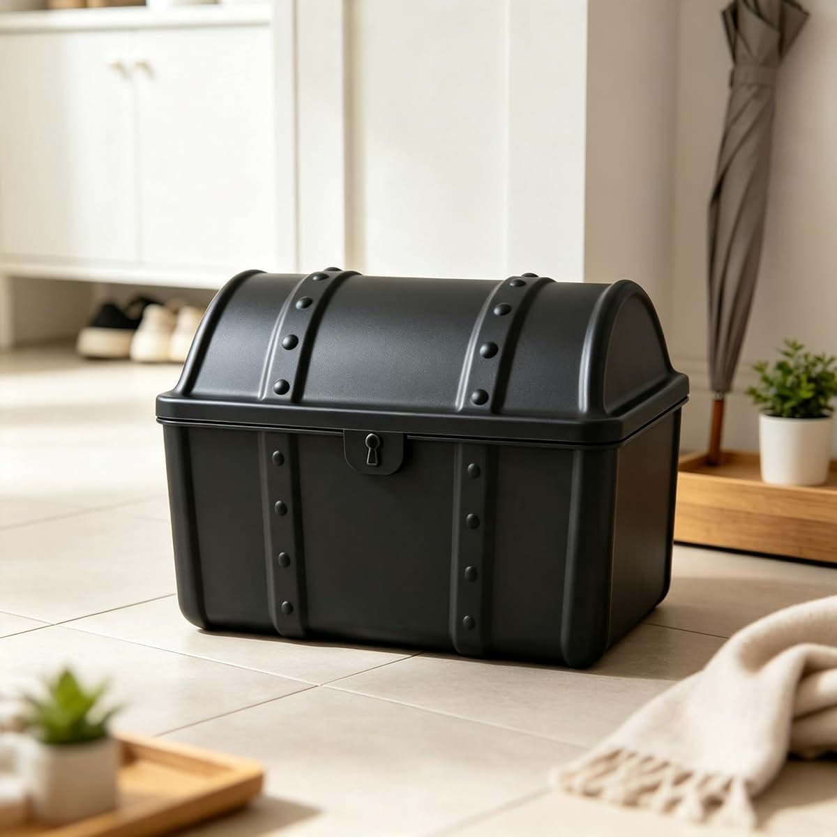 CILOSDR Black Desktop Treasure Storage Box 9×7×6.25 Inch (photo 4)