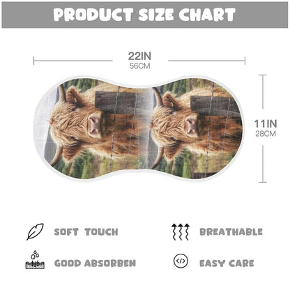Kigai Highland Cow Muslin Burp Cloths 4 Pack 22x11 Inch