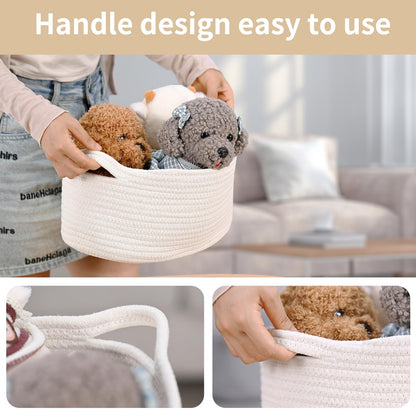 Happyiren Woven Cotton Rope Basket, Medium, Nursery Decor