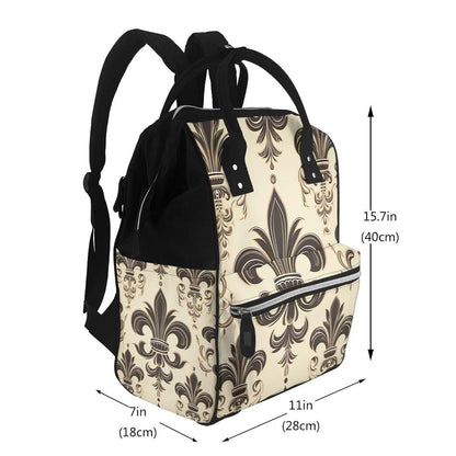 HCBPWVQA Fleur-de-Lis and Coat Arms Knight Print Diaper Bag Multifunction Laptop Backpack Travel Daypacks Large Nappy (photo 2)
