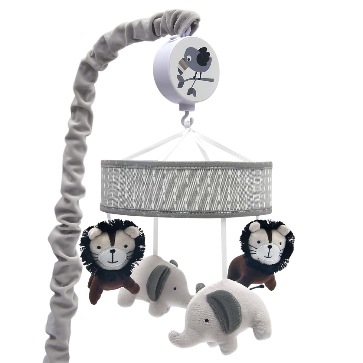 Lambs & Ivy Urban Jungle Lion and Elephant Musical Baby Crib Mobile