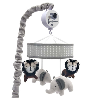 Lambs & Ivy Urban Jungle Lion and Elephant Musical Baby Crib Mobile