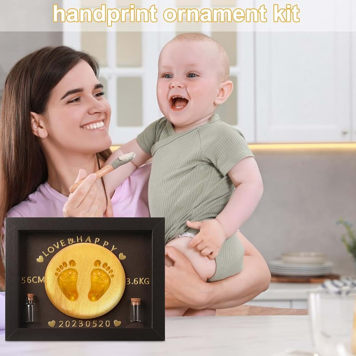 Nuytghr Infant Footprint Kit Handmade Safe Paint Infant Keepsake (photo 3)