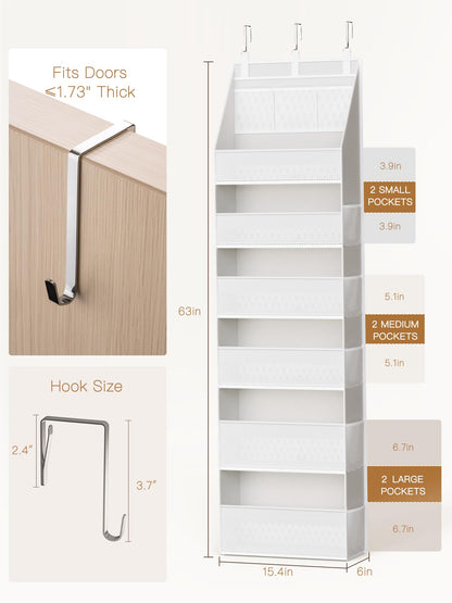 Criusia Over the Door Organizer 6-Shelf Hanging Storage