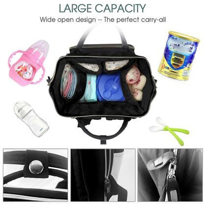 BabyOneStop Vintage Baseball Pattern Mummy Backpack Diaper Bag With Waterproof Twill Canvas