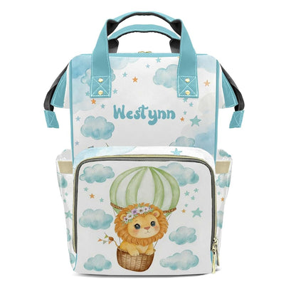 YallLocoMo Personalized Diaper Bag Backpack Watercolor Cartoon Cloud Lion