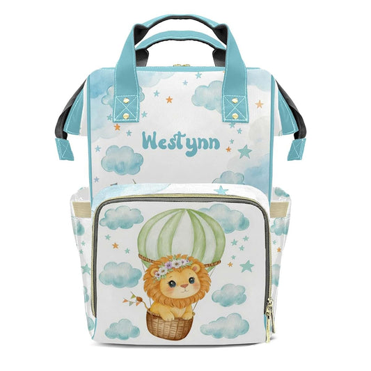 YallLocoMo Personalized Diaper Bag Backpack Watercolor Cartoon Cloud Lion