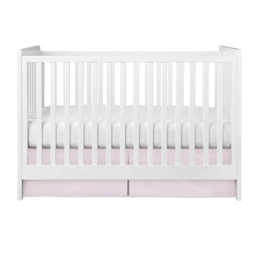 JLIKA Crib Skirt Pleated 100% Cotton Nursery Crib Bed Toddler Bedding Skirt for Baby Boys or Girls Neutral Plain - 14”