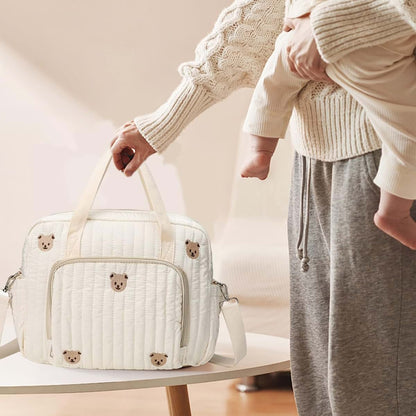 Comebachome Messenger Diaper Bag In Beige With Adjustable Strap (photo 2)