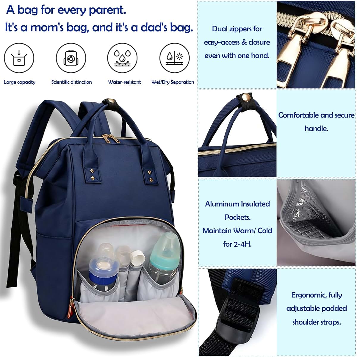 Aguhus Diaper Bag Backpack, Large Capacity Multifunction Diaper Bag Organizer, Waterproof Diaper Bag, Backpack Diaper (photo 3)