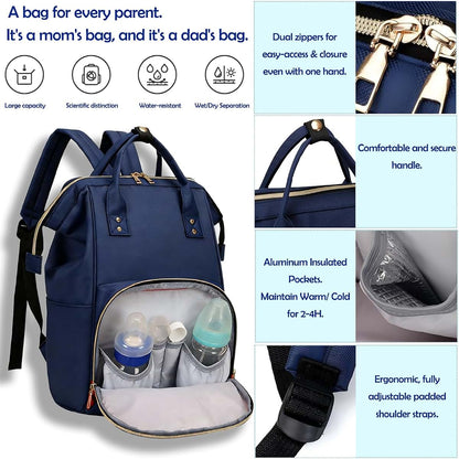 Aguhus Diaper Bag Backpack, Large Capacity Multifunction Diaper Bag Organizer, Waterproof Diaper Bag, Backpack Diaper (photo 3)