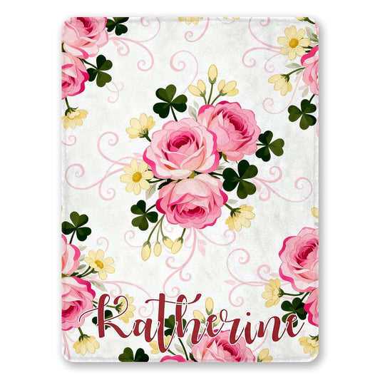 SBQMVGNZ Custom Funny Baby Blankets for Girls Boys Personalized Mother Flower Floral Name Fleece Throw Blanket, Gifts