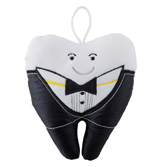 Stephan Baby Plush Tooth-Shaped Fairy Pillow With Tuxedo Accents