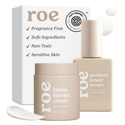 Roe Wellness Baby Cream & Baby Serum Power Pair Biome Barrier | For All Skin & Ages | Hydrating Body, Face, Dry