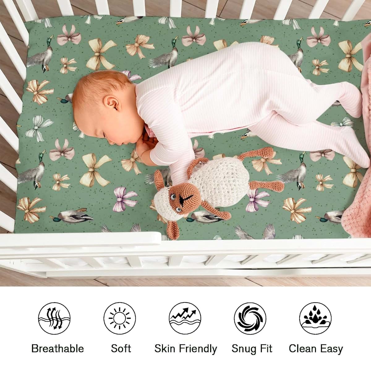 Kastlee Mallard Ducks Fitted Crib Sheet